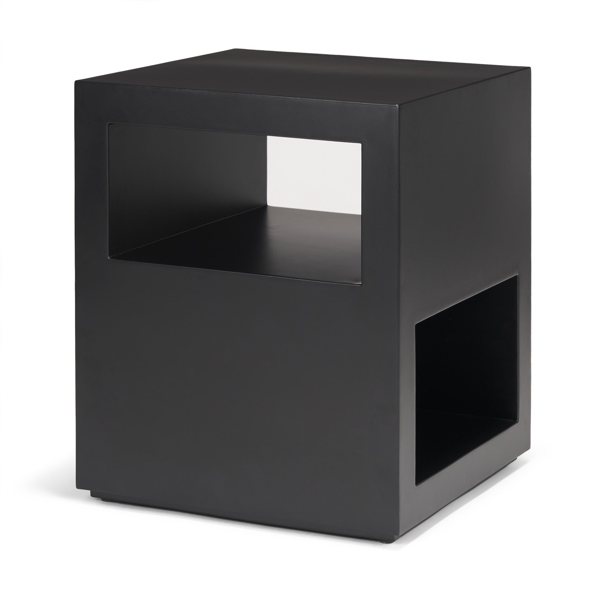 Vondra Matte Black Metal w/ Open Shelves Side table - Dekor Butik