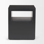 Vondra Matte Black Metal w/ Open Shelves Side table - Dekor Butik
