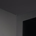 Vondra Matte Black Metal w/ Open Shelves Side table - Dekor Butik