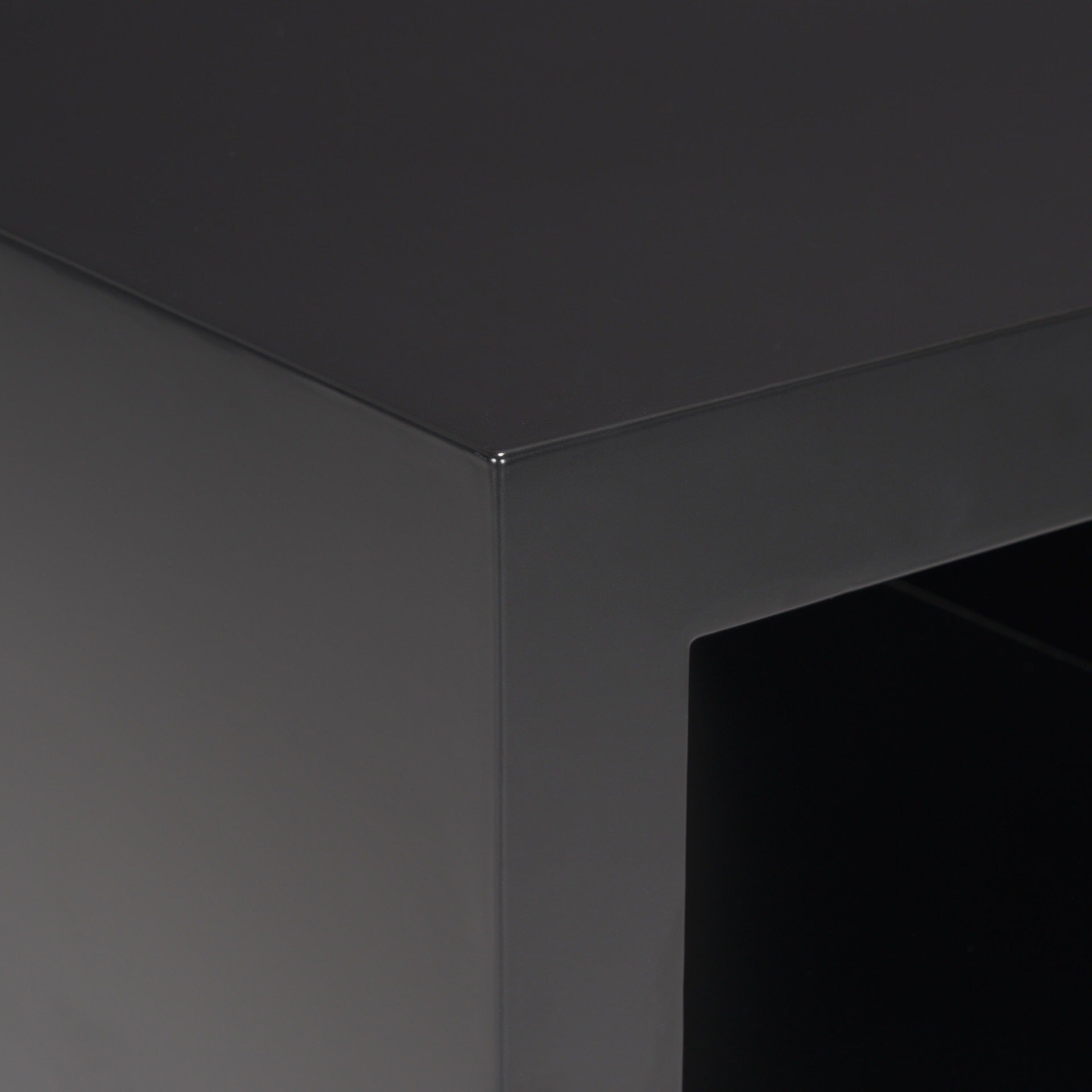 Vondra Matte Black Metal w/ Open Shelves Side table - Dekor Butik