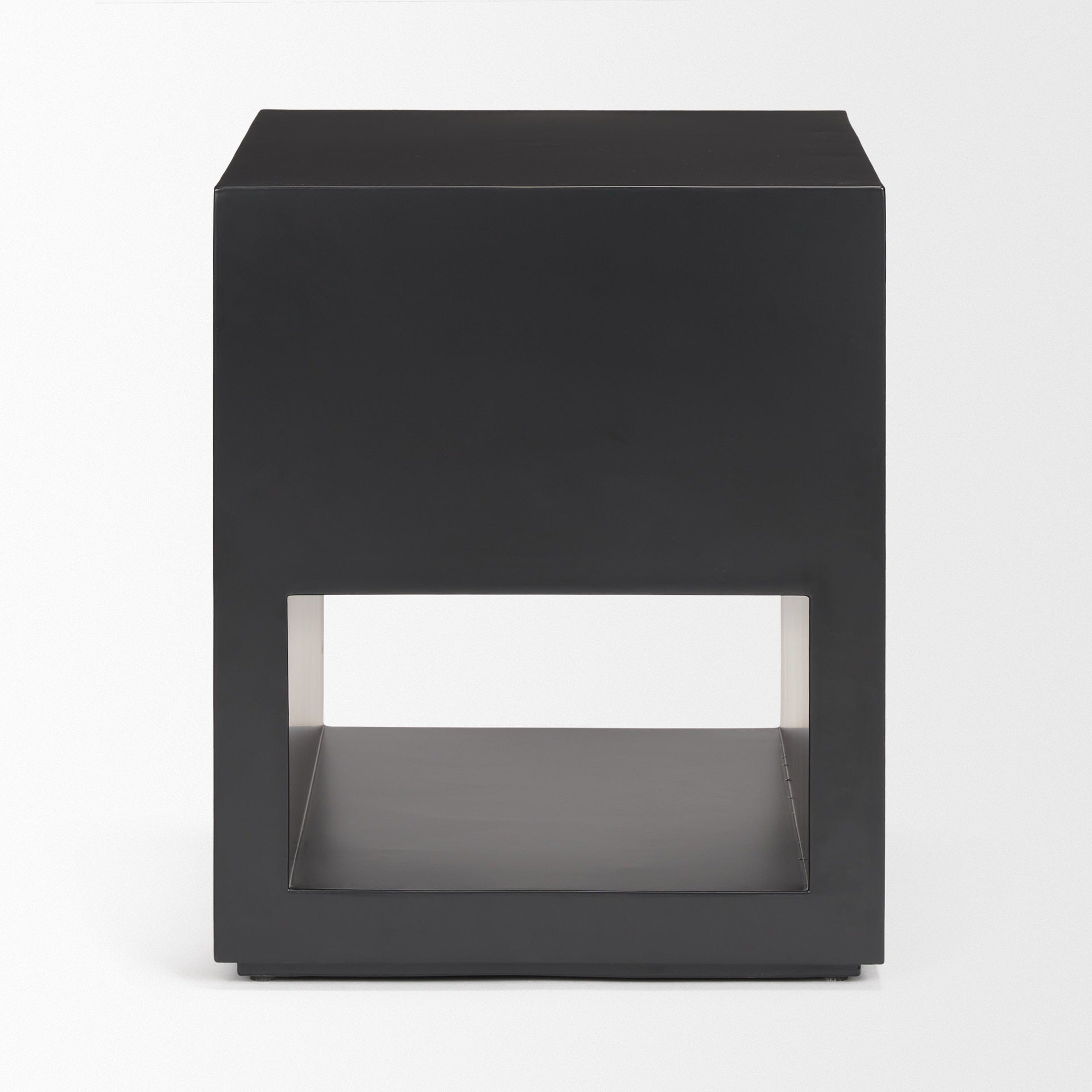 Vondra Matte Black Metal w/ Open Shelves Side table - Dekor Butik
