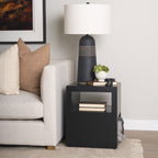 Vondra Matte Black Metal w/ Open Shelves Side table - Dekor Butik