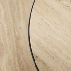 Wade Travertine Marble w/ Matte Black Metal Coffee Tables - Dekor Butik