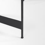 Wade Travertine Marble w/ Matte Black Metal Coffee Tables - Dekor Butik