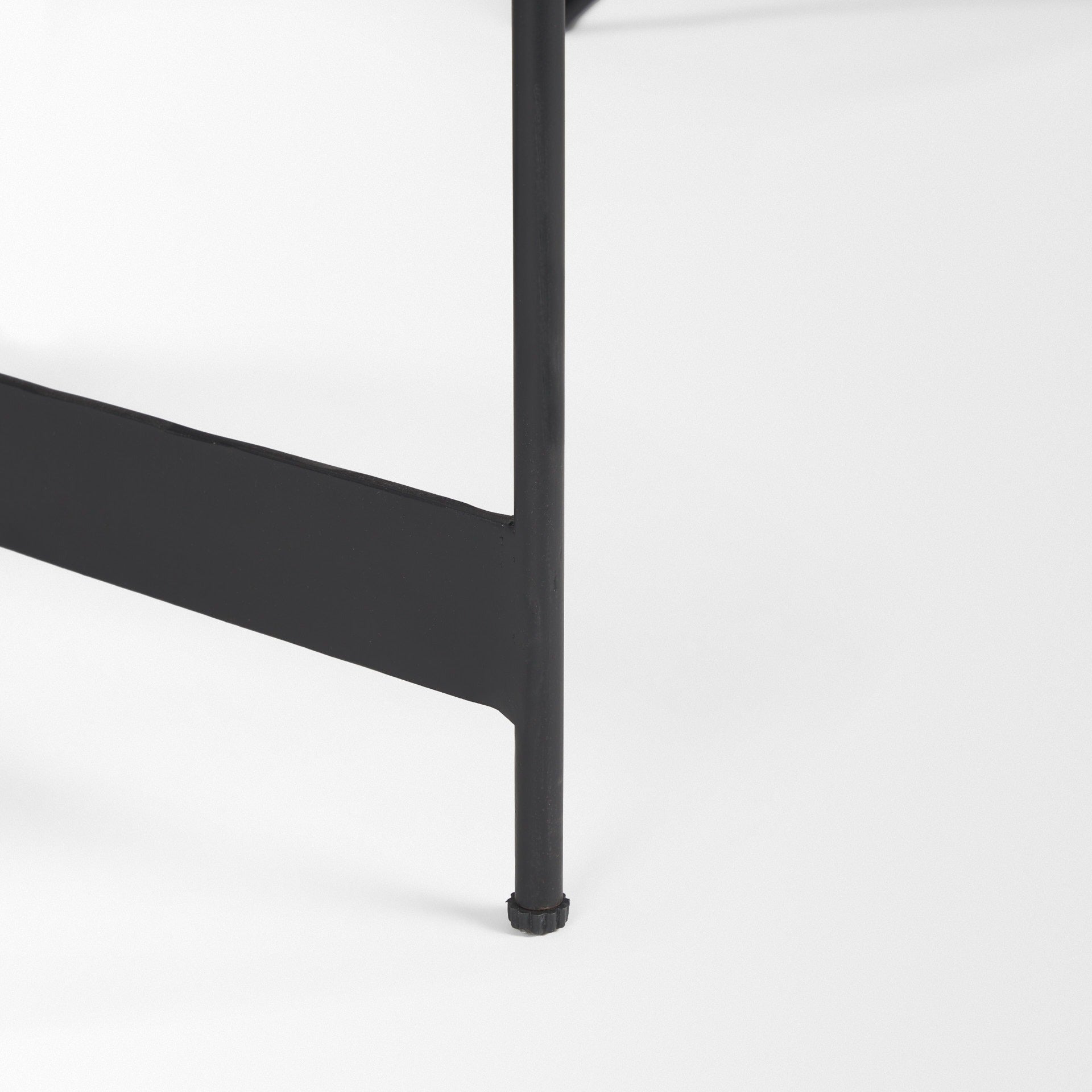 Wade Travertine Marble w/ Matte Black Metal Coffee Tables - Dekor Butik
