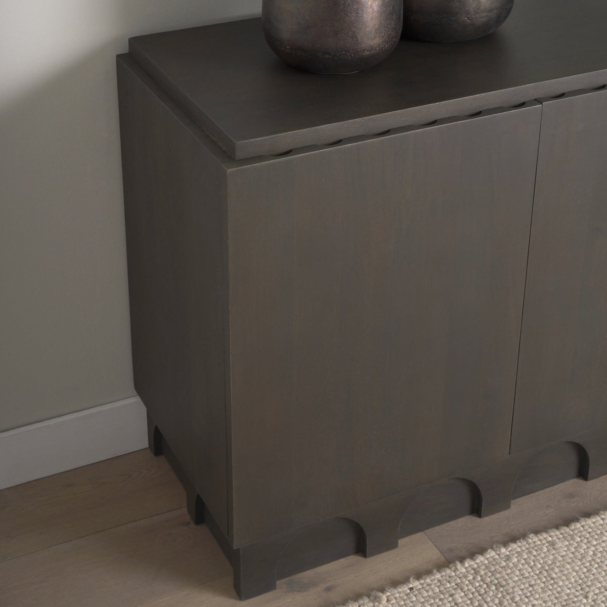 Wagner Dark Brown Wood w/ Arched Design Accent Cabinet - Dekor Butik