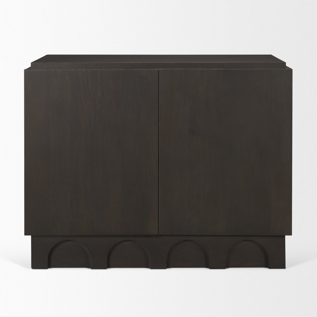 Wagner Dark Brown Wood w/ Arched Design Accent Cabinet - Dekor Butik