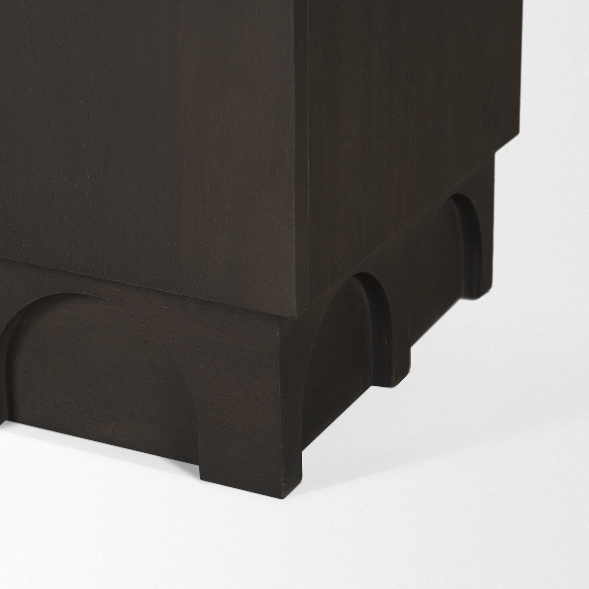 Wagner Dark Brown Wood w/ Arched Design Accent Cabinet - Dekor Butik