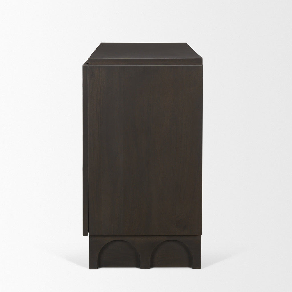 Wagner Dark Brown Wood w/ Arched Design Accent Cabinet - Dekor Butik