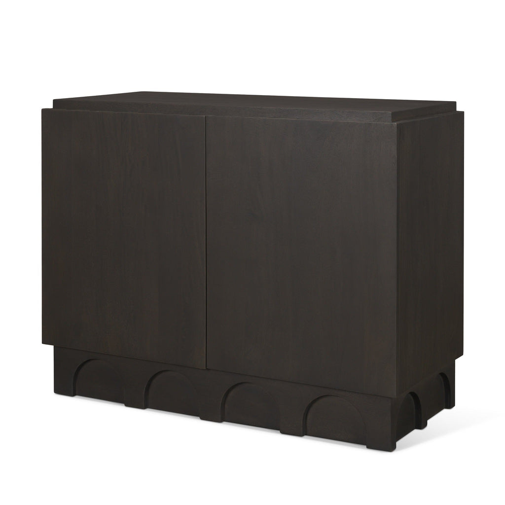 Wagner Dark Brown Wood w/ Arched Design Accent Cabinet - Dekor Butik
