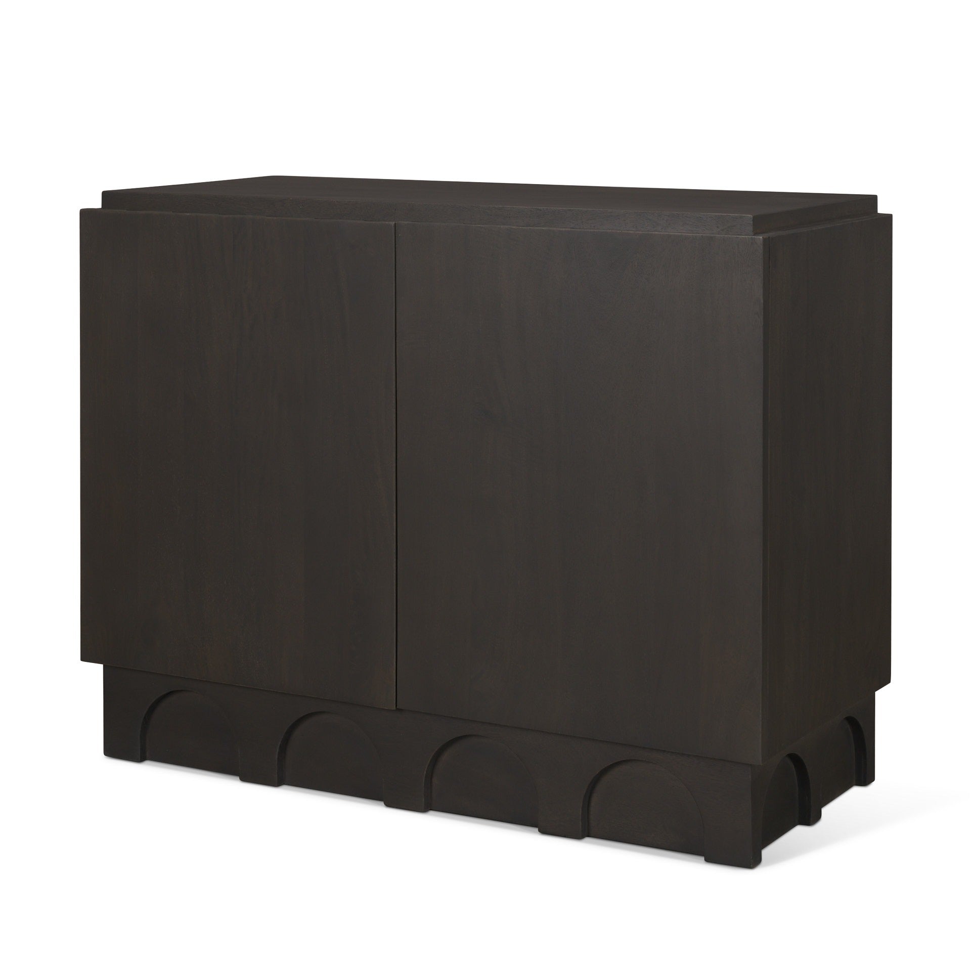 Wagner Dark Brown Wood w/ Arched Design Accent Cabinet - Dekor Butik