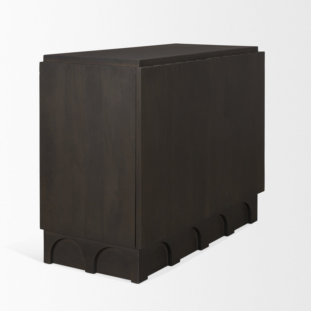 Wagner Dark Brown Wood w/ Arched Design Accent Cabinet - Dekor Butik