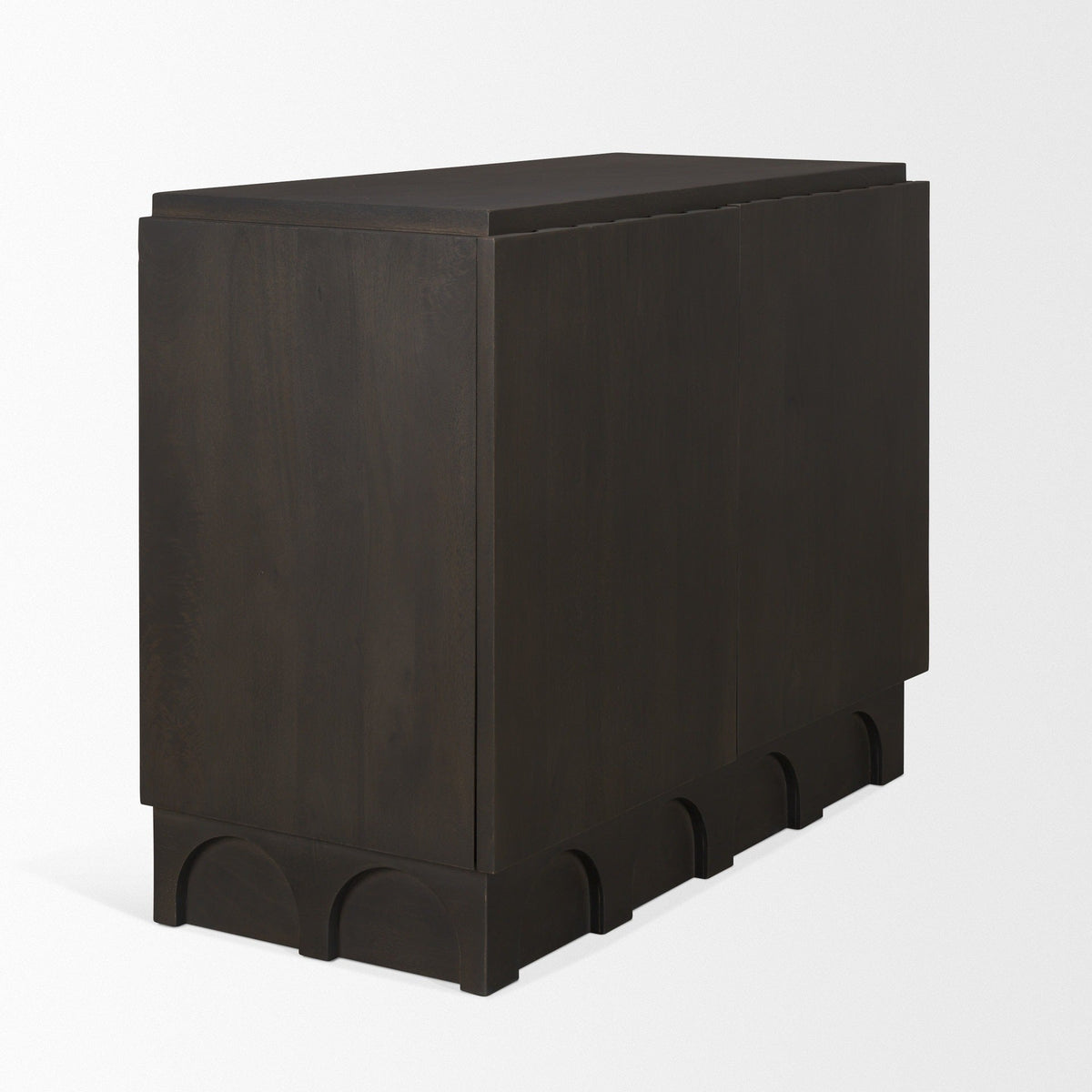 Wagner Dark Brown Wood w/ Arched Design Accent Cabinet - Dekor Butik