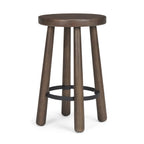 Weldon Dark Brown Wood w/ Matte Black Metal Counter Stool - Dekor Butik