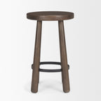 Weldon Dark Brown Wood w/ Matte Black Metal Counter Stool - Dekor Butik