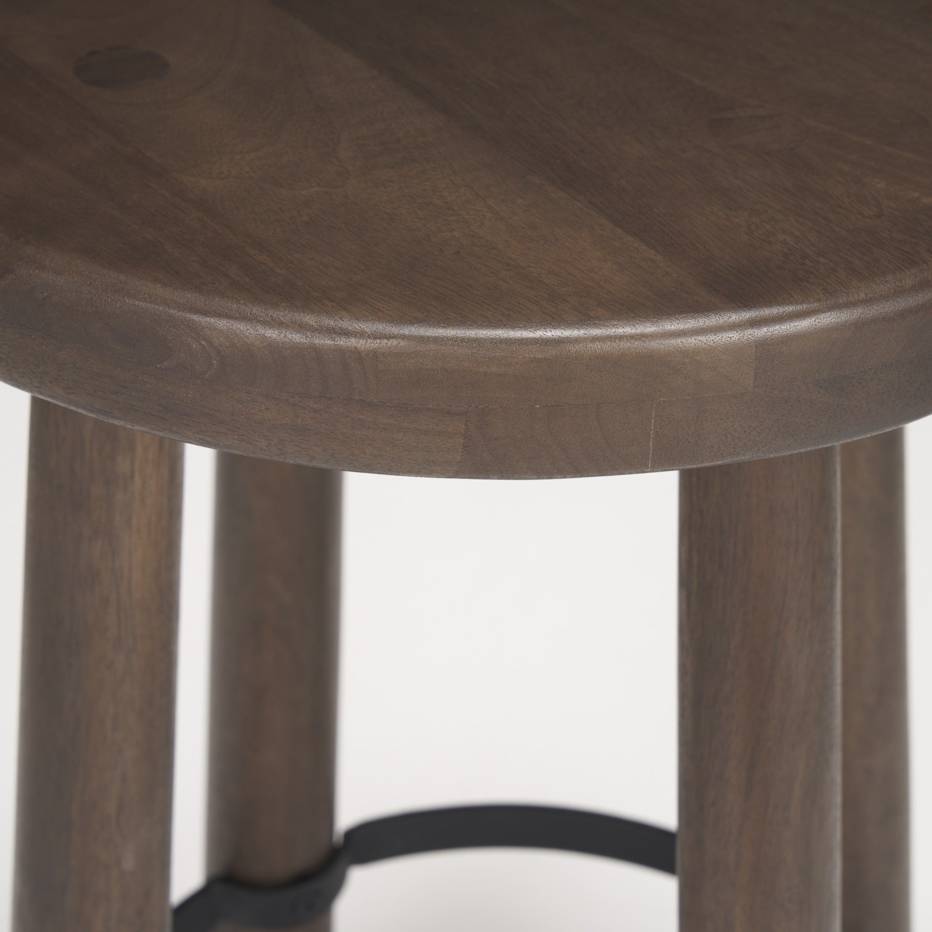 Weldon Dark Brown Wood w/ Matte Black Metal Counter Stool - Dekor Butik