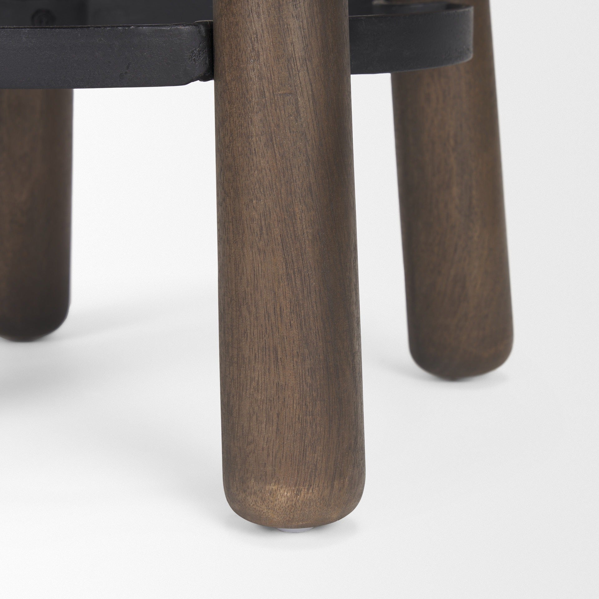 Weldon Dark Brown Wood w/ Matte Black Metal Counter Stool - Dekor Butik