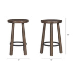 Weldon Dark Brown Wood w/ Matte Black Metal Counter Stool - Dekor Butik