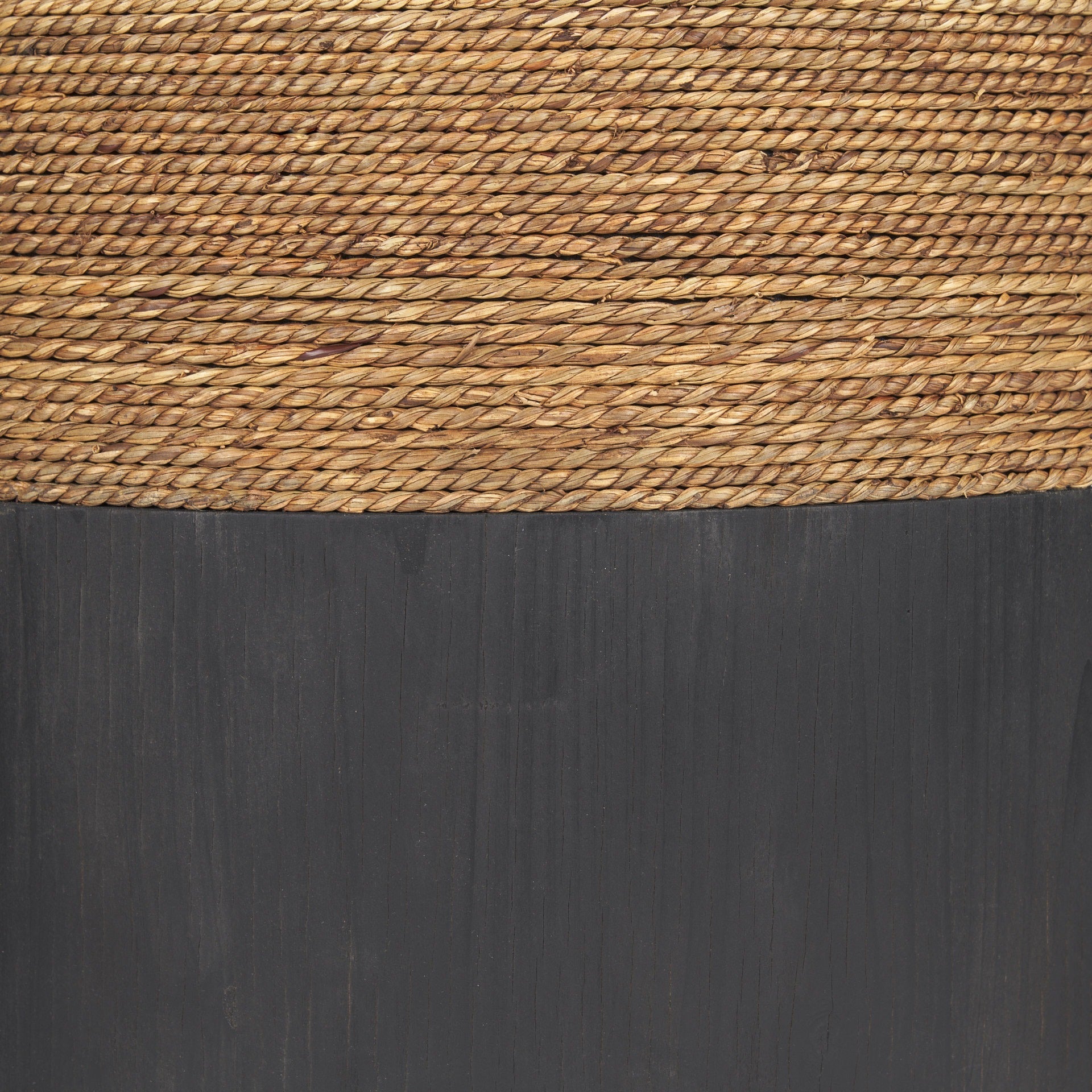 Wenopa Matte Black Wood w/ Natural Jute Accent Tables - Dekor Butik