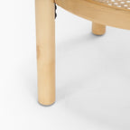 Weslyn Solid Light Brown Wood and Glass Top w/ Cane Side Table - Dekor Butik