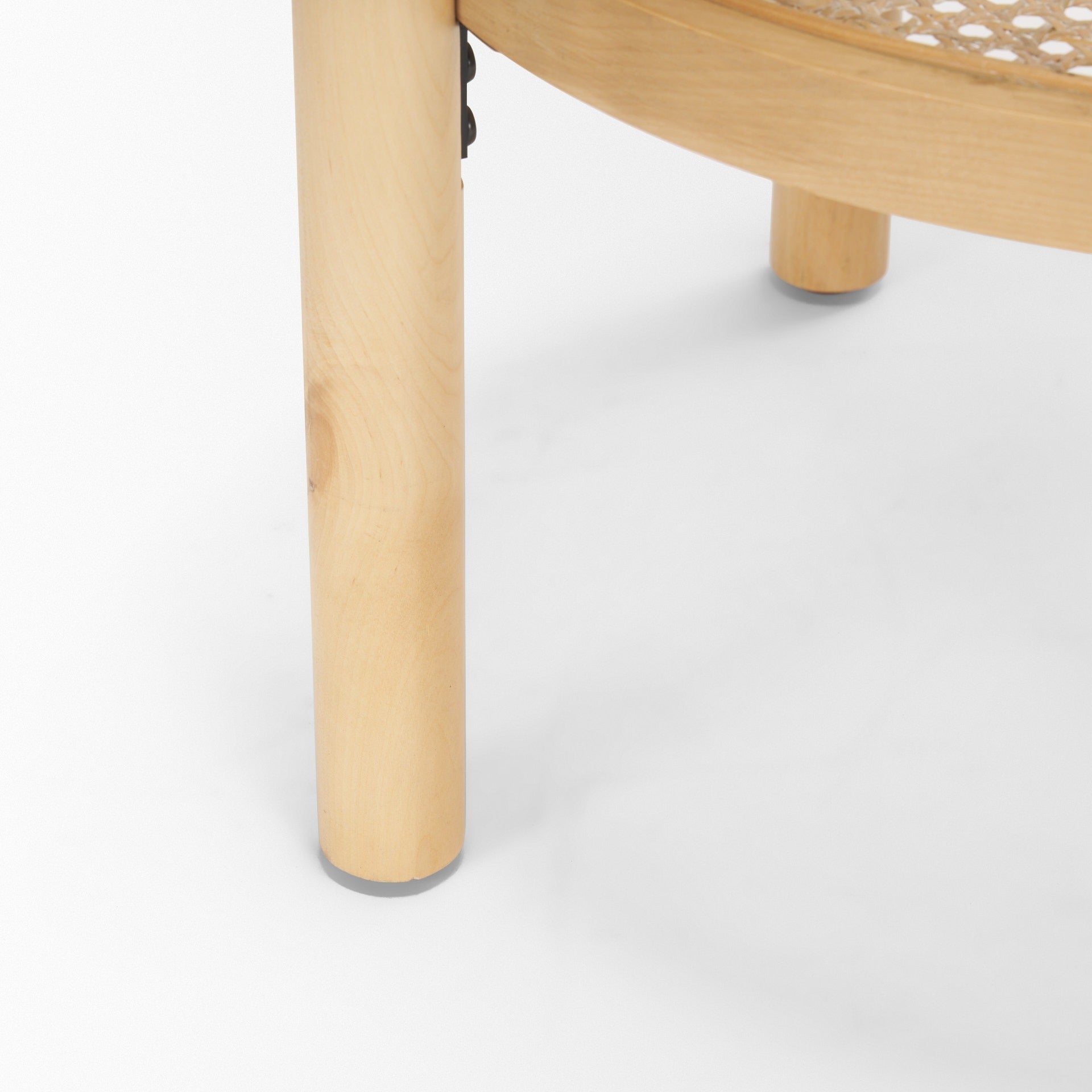 Weslyn Solid Light Brown Wood and Glass Top w/ Cane Side Table - Dekor Butik