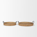 Wheaton Light Brown Wood w/ Natural Jute Serving Trays - Dekor Butik