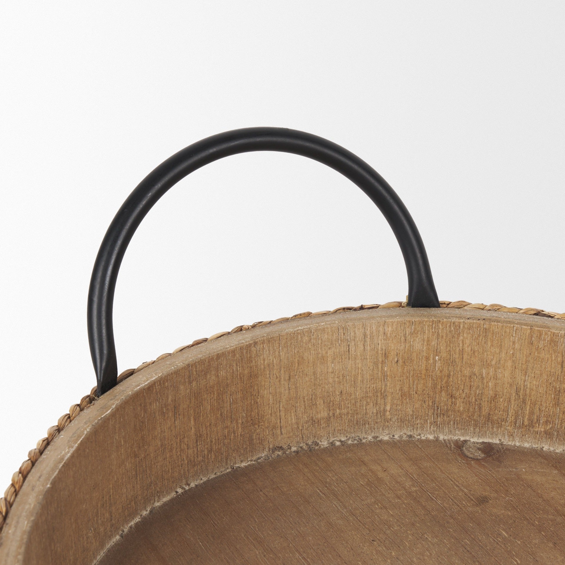 Wheaton Light Brown Wood w/ Natural Jute Serving Trays - Dekor Butik