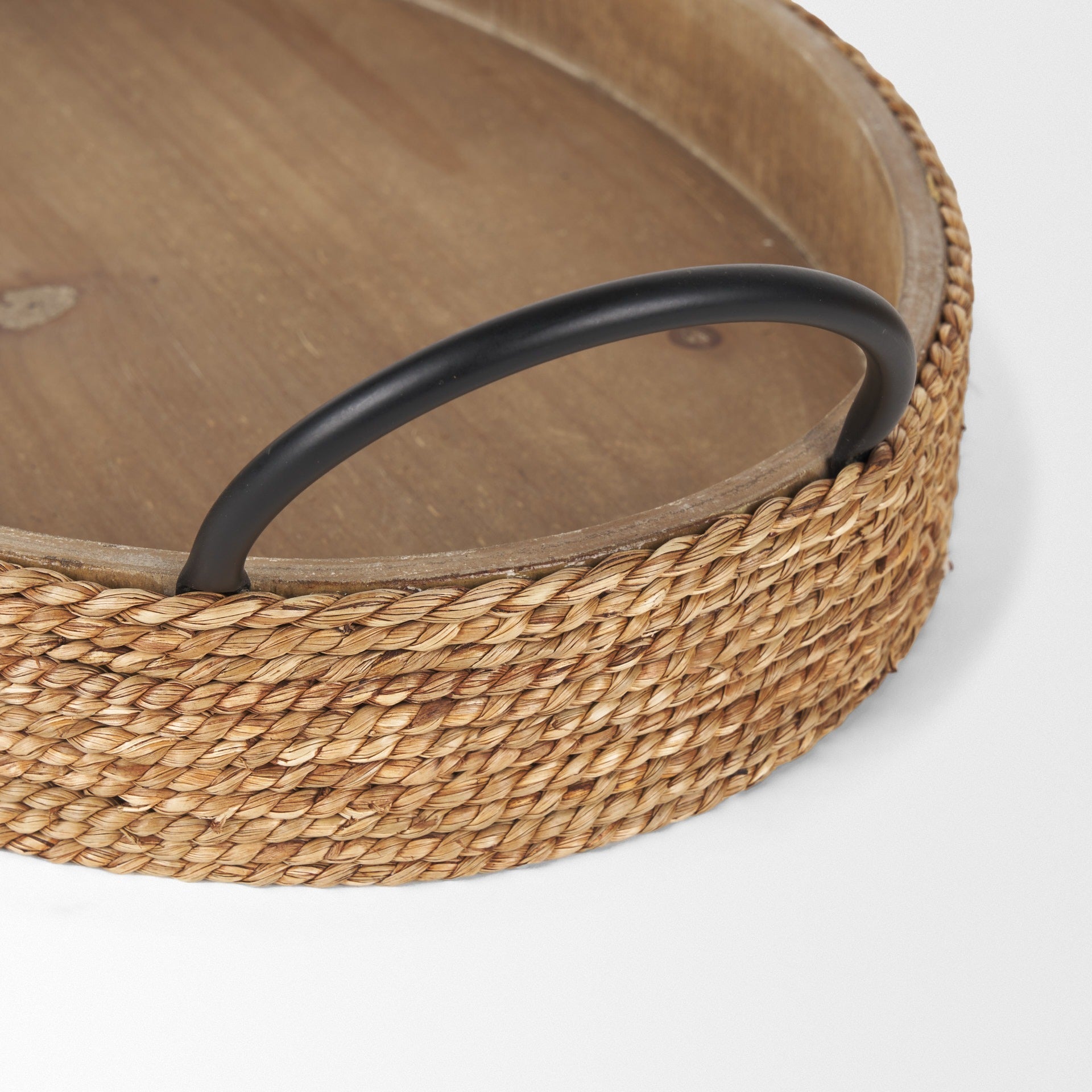 Wheaton Light Brown Wood w/ Natural Jute Serving Trays - Dekor Butik