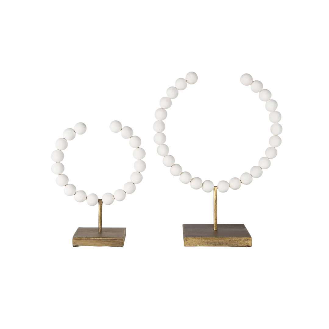DecorWhite Beaded Broken Sphere - 2 Sizes - Dekor Butik