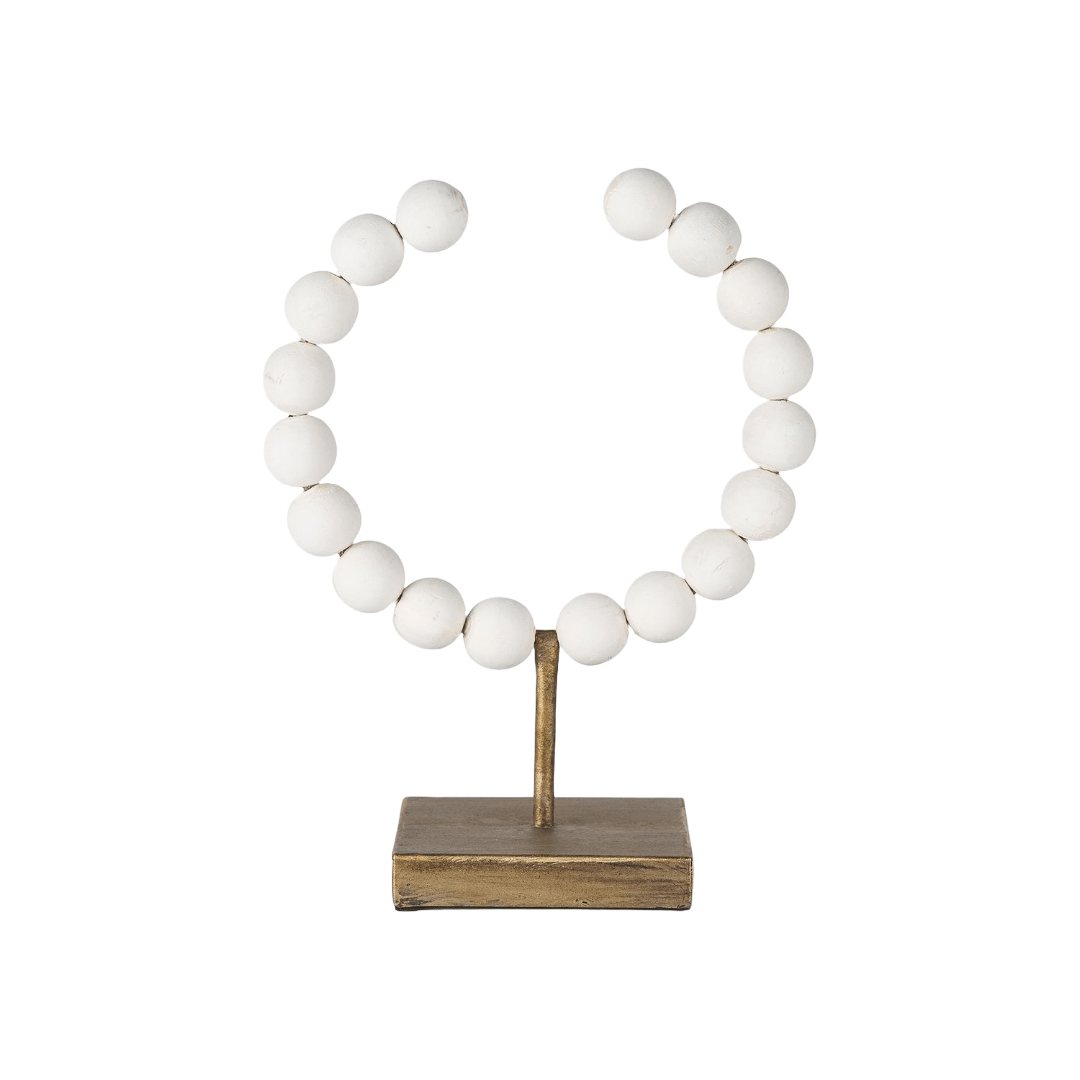 DecorWhite Beaded Broken Sphere - 2 Sizes - Dekor Butik