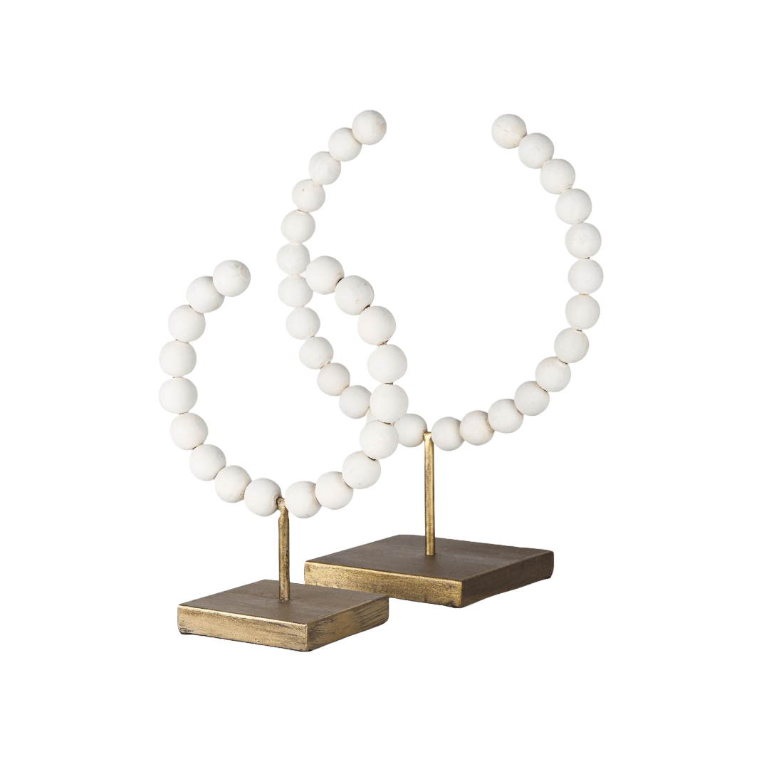 DecorWhite Beaded Broken Sphere - 2 Sizes - Dekor Butik