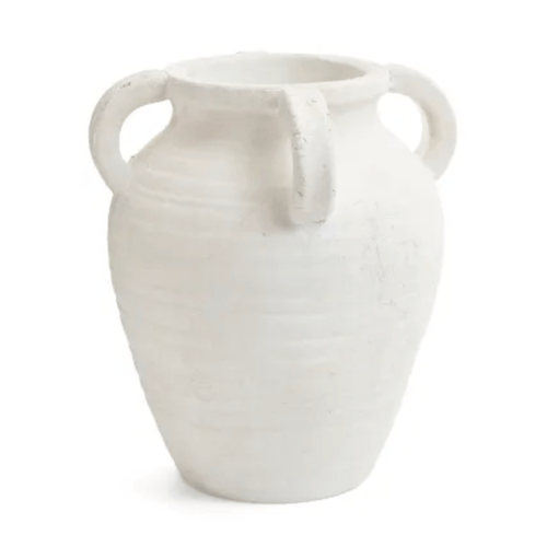DecorWhite Terracotta Vase W/Handles - Dekor Butik