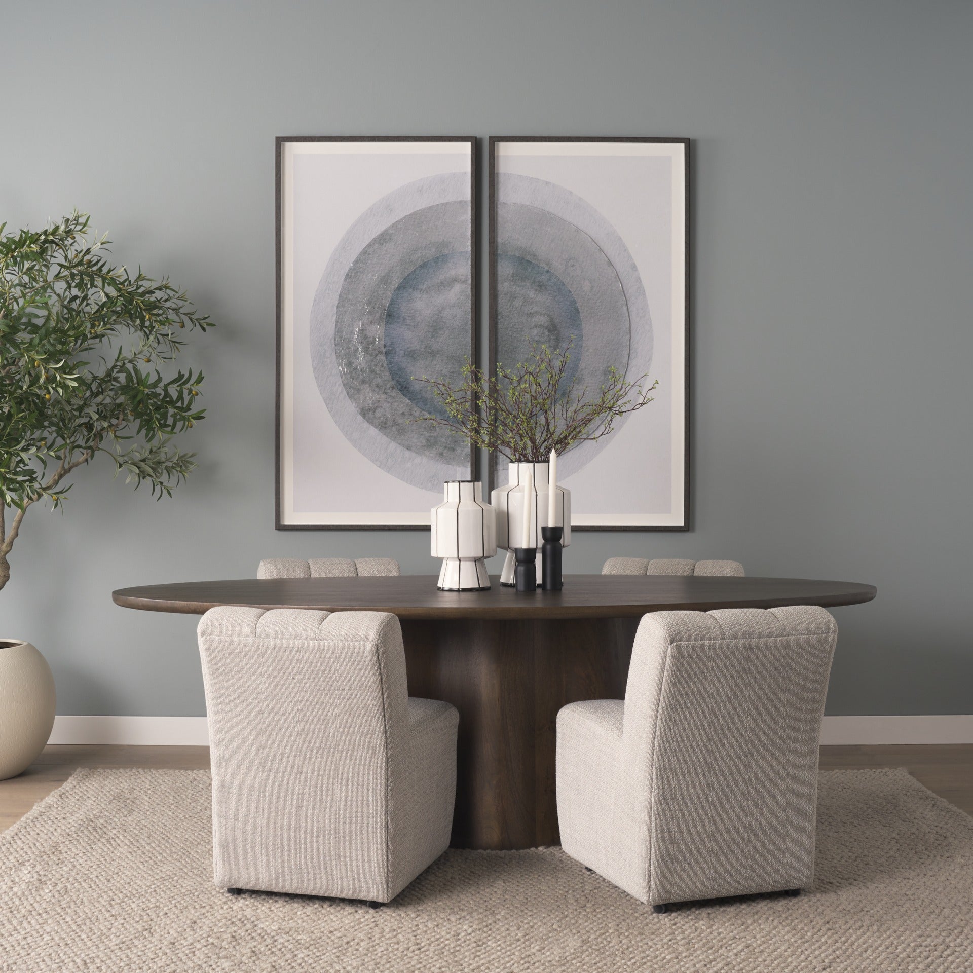 Wilkins Gray Performance Fabric Upholstered Dining Chair - Dekor Butik