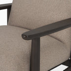 Willmar Textured Mushroom Gray Fabric Espresso Brown Wood Accent Lounge Chair - Dekor Butik