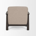 Willmar Textured Mushroom Gray Fabric Espresso Brown Wood Accent Lounge Chair - Dekor Butik