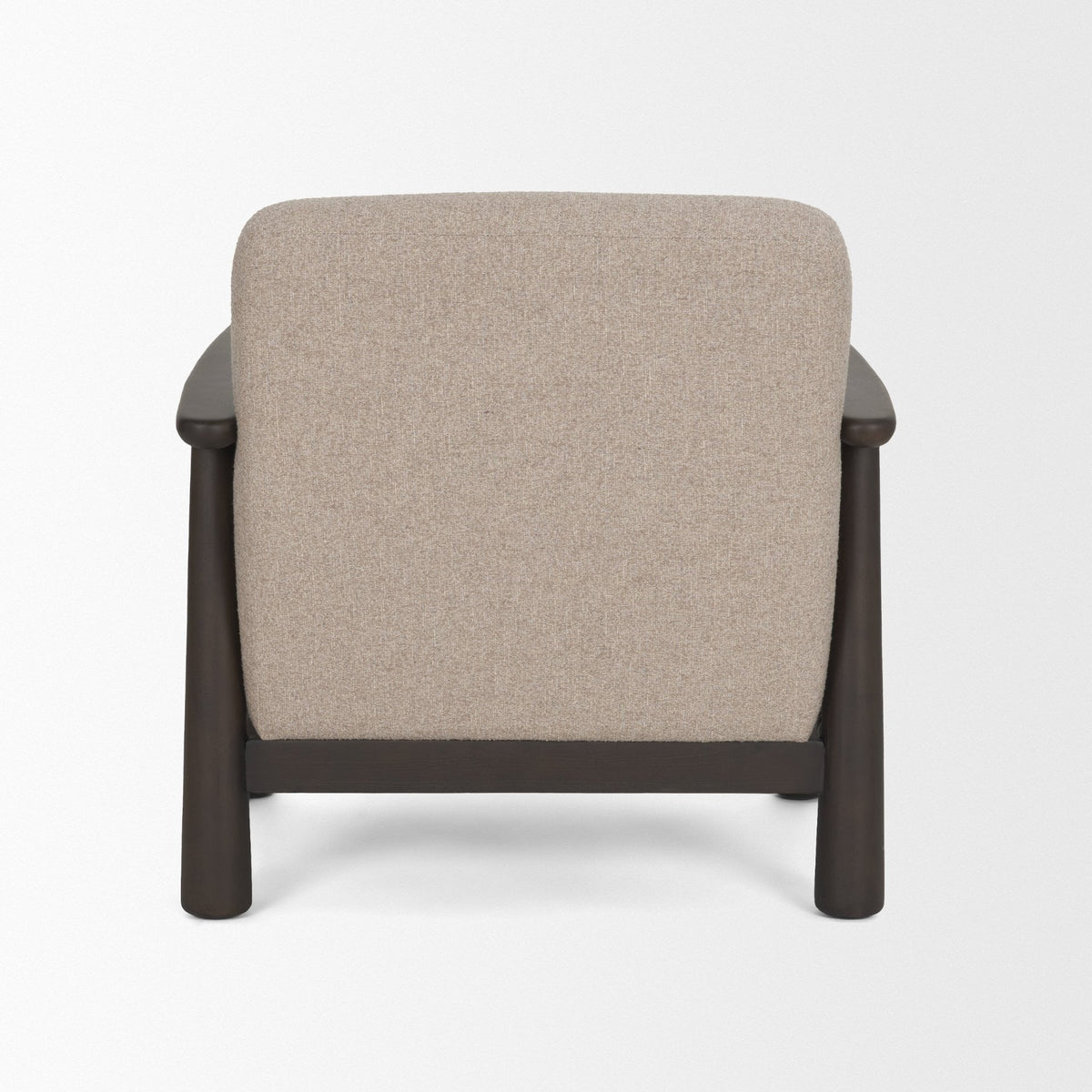 Willmar Textured Mushroom Gray Fabric Espresso Brown Wood Accent Lounge Chair - Dekor Butik
