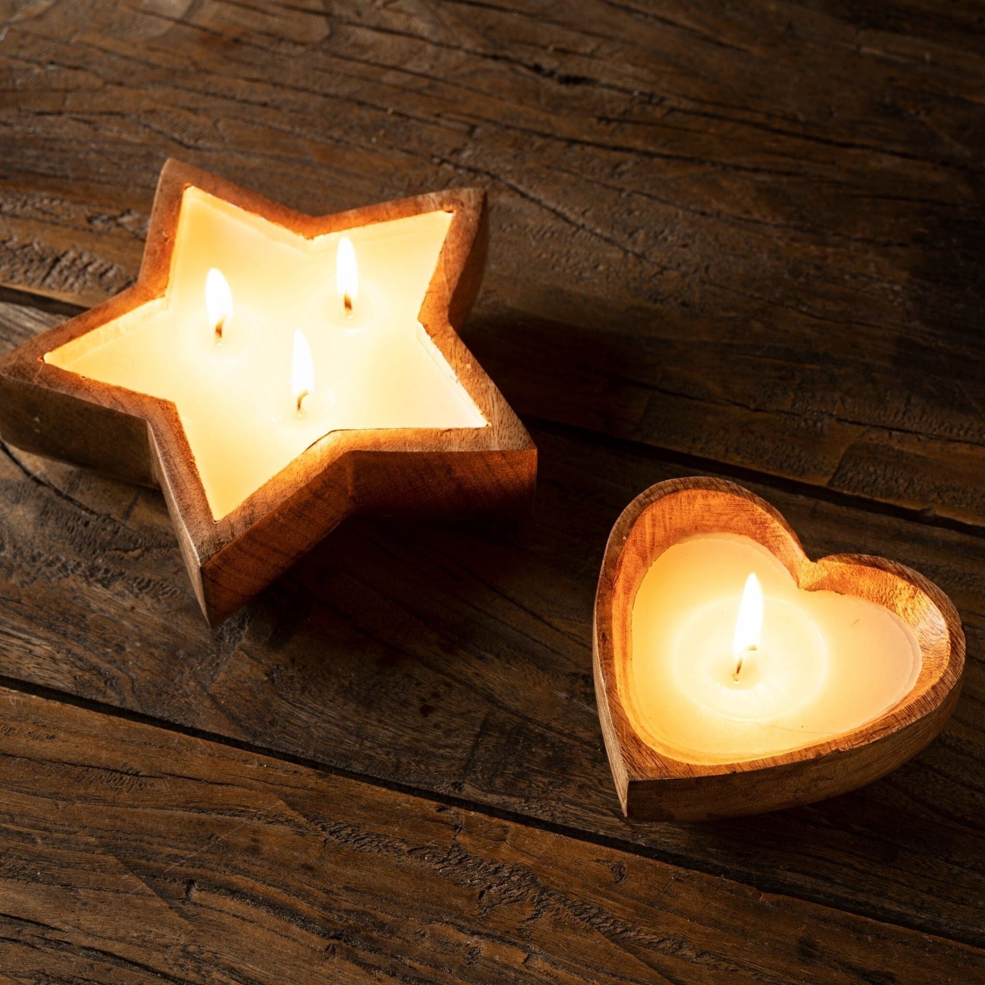 DecorWooden Star Candle - Dekor Butik