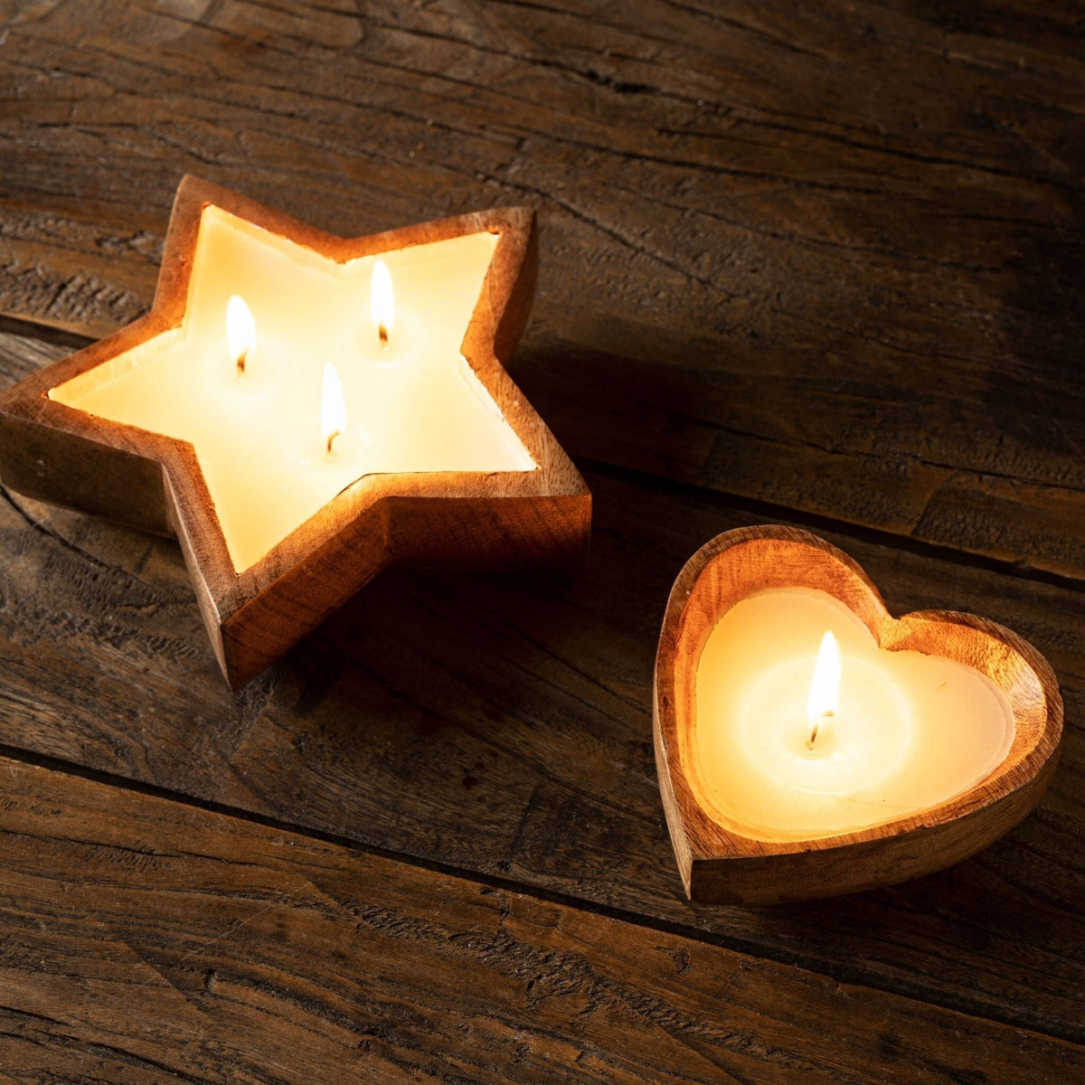 DecorWooden Star Candle - Dekor Butik