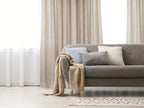 CurtainsZacari Woven Leaf Design Textured Semi Sheer Curtain 80"x 95" - Dekor Butik