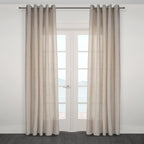 CurtainsZacari Woven Leaf Design Textured Semi Sheer Curtain 80"x 95" - Dekor Butik