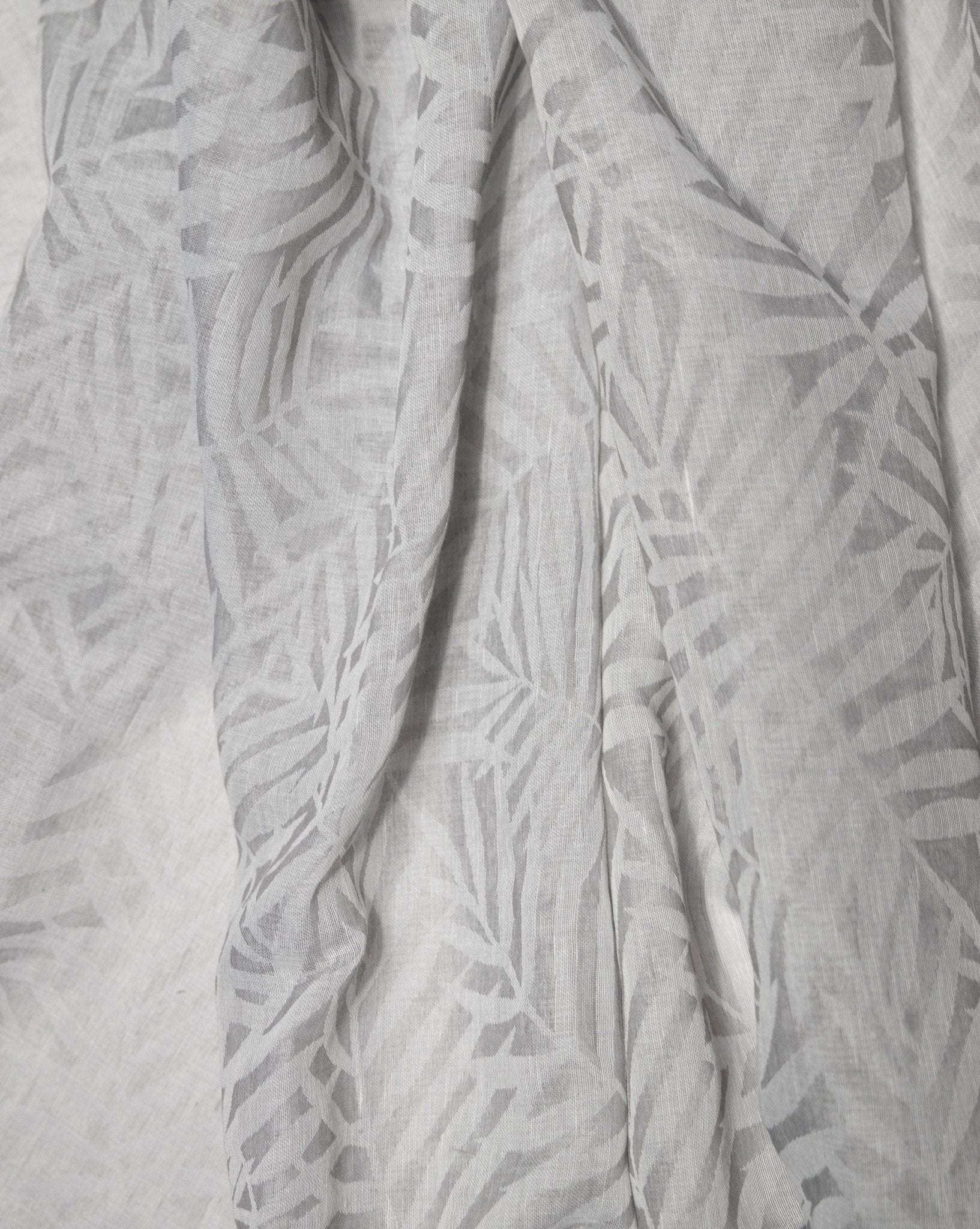 CurtainsZacari Woven Leaf Design Textured Semi Sheer Curtain 80"x 95" - Dekor Butik