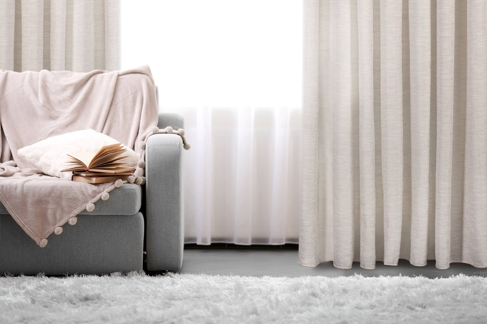 CurtainsZante Heavy Textured Semi Sheer Wide Width Curtain 108"x95" - Dekor Butik