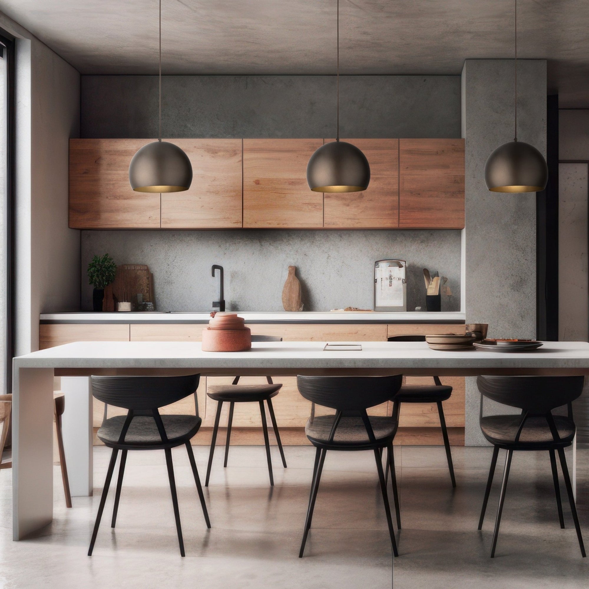 ZOE Mid - Century Modern Dome Pendant Light for Kitchen Island & Dining Table - Dekor Butik