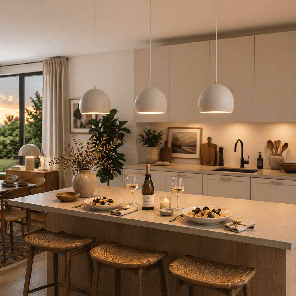 ZOE Mid - Century Modern Dome Pendant Light for Kitchen Island & Dining Table - Dekor Butik