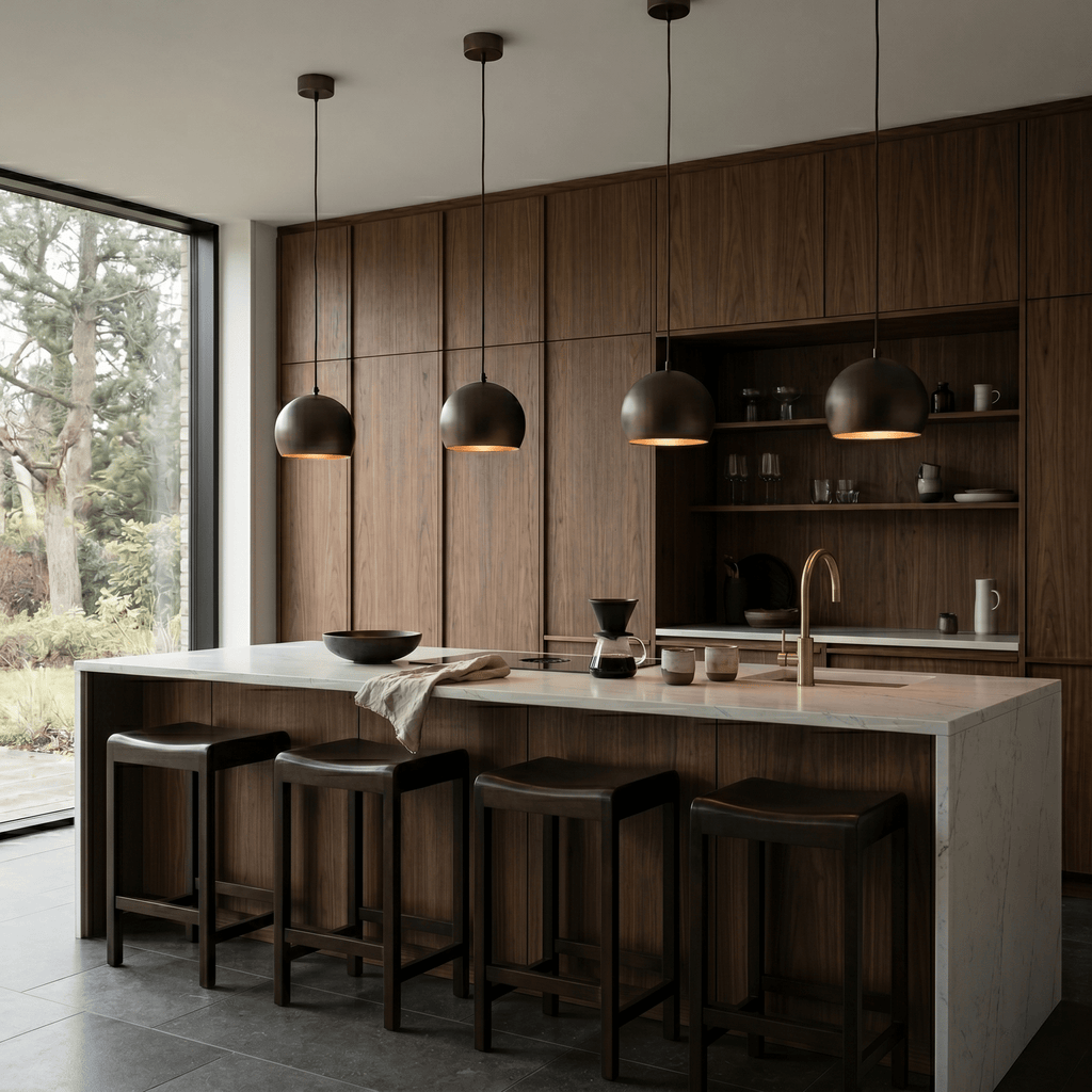 ZOE Mid - Century Modern Dome Pendant Light for Kitchen Island & Dining Table - Dekor Butik
