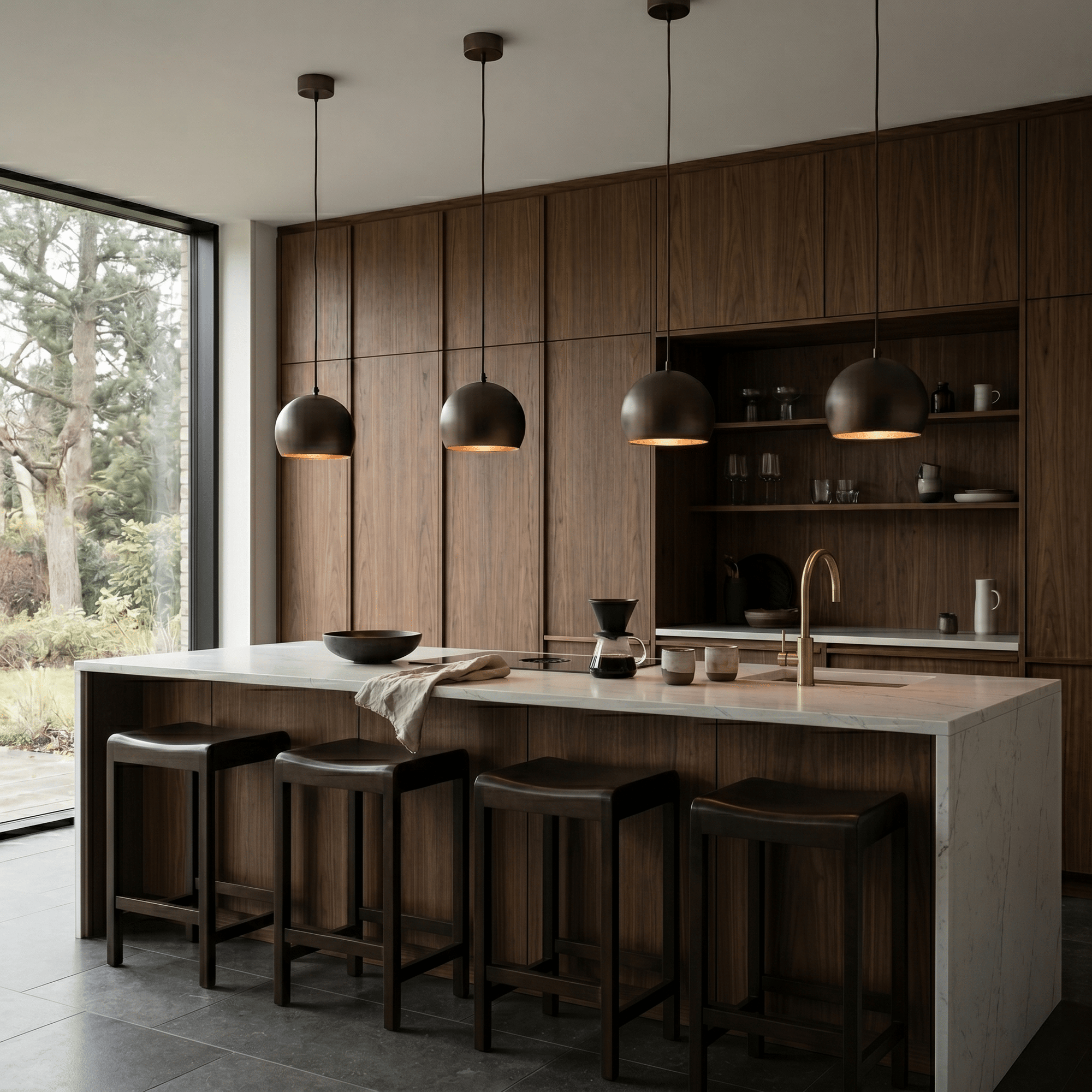 ZOE Mid - Century Modern Dome Pendant Light for Kitchen Island & Dining Table - Dekor Butik